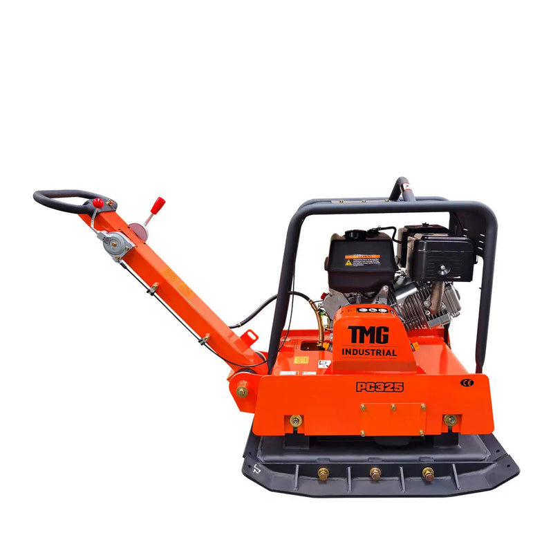 8500 Lbs Reversible Plate Compactor, 13 HP Loncin G390F EPA Engine, Self-Adjusting Centrifugal Clutch, GMD-PC325