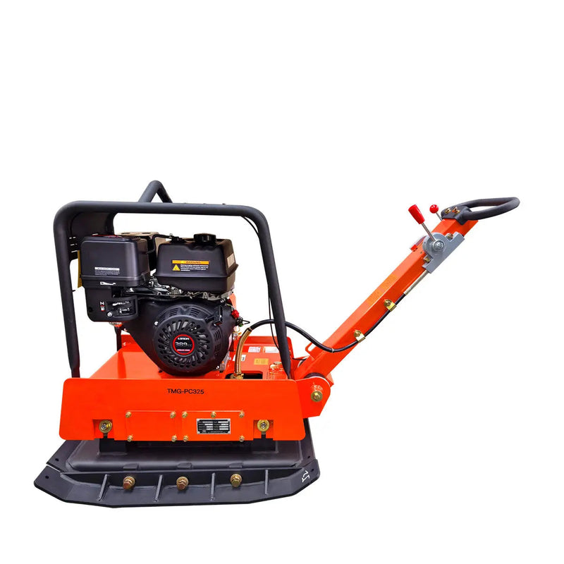 8500 Lbs Reversible Plate Compactor, 13 HP Loncin G390F EPA Engine, Self-Adjusting Centrifugal Clutch, GMD-PC325