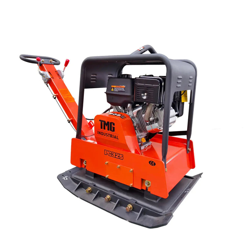 8500 Lbs Reversible Plate Compactor, 13 HP Loncin G390F EPA Engine, Self-Adjusting Centrifugal Clutch, GMD-PC325