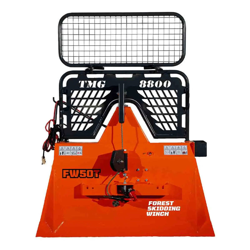 8,800-lb Skidding Winch Pro – Attachment for 30-50 HP Tractors, 3-Point Hitch, 200' Steel Cable GMD-FW50T