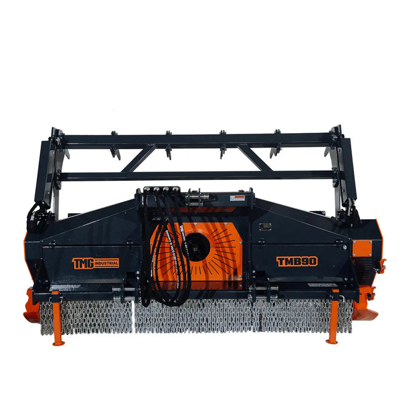 89" Forestry Brush Mulcher, Category 2 Hookup, Widia Cutting Teeth, 70-130 HP Tractors, 3-PTO Shaft Included, GMD-TMB90
