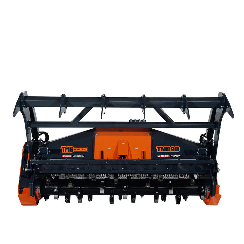 89" Forestry Brush Mulcher, Category 2 Hookup, Widia Cutting Teeth, 70-130 HP Tractors, 3-PTO Shaft Included, GMD-TMB90