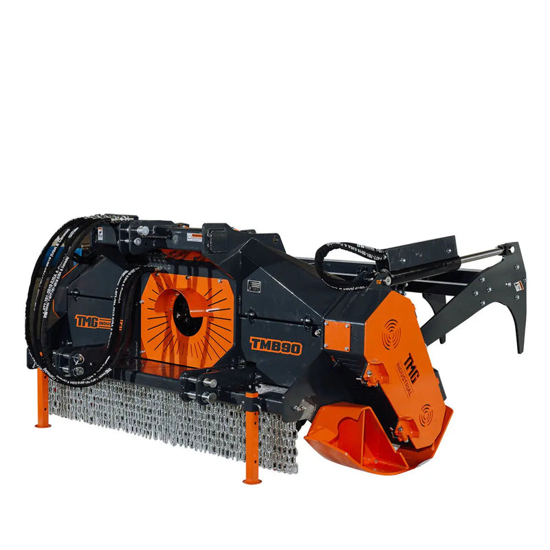 89" Forestry Brush Mulcher, Category 2 Hookup, Widia Cutting Teeth, 70-130 HP Tractors, 3-PTO Shaft Included, GMD-TMB90