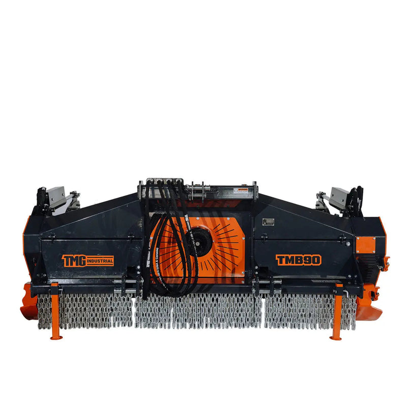 89" Forestry Brush Mulcher, Category 2 Hookup, Widia Cutting Teeth, 70-130 HP Tractors, 3-PTO Shaft Included, GMD-TMB90