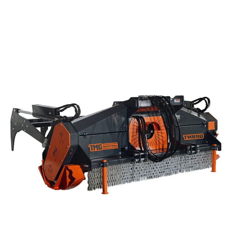 89" Forestry Brush Mulcher, Category 2 Hookup, Widia Cutting Teeth, 70-130 HP Tractors, 3-PTO Shaft Included, GMD-TMB90