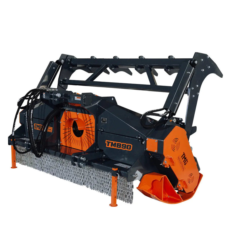 89" Forestry Brush Mulcher, Category 2 Hookup, Widia Cutting Teeth, 70-130 HP Tractors, 3-PTO Shaft Included, GMD-TMB90