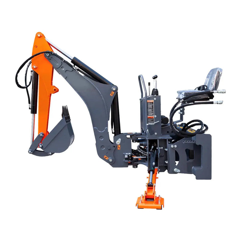 9-ft Skid Steer Swing Backhoe Attachment, 180° Boom Swing and Bucket Rotation, 15" Bucket, GMD-SBH60