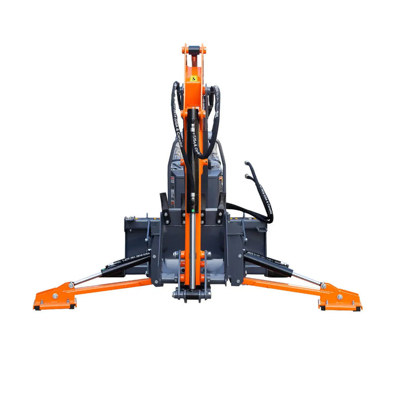 9-ft Skid Steer Swing Backhoe Attachment, 180° Boom Swing and Bucket Rotation, 15" Bucket, GMD-SBH60