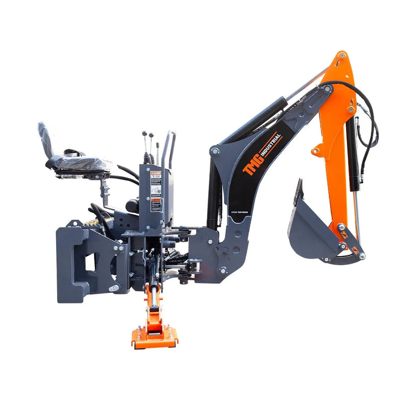9-ft Skid Steer Swing Backhoe Attachment, 180° Boom Swing and Bucket Rotation, 15" Bucket, GMD-SBH60