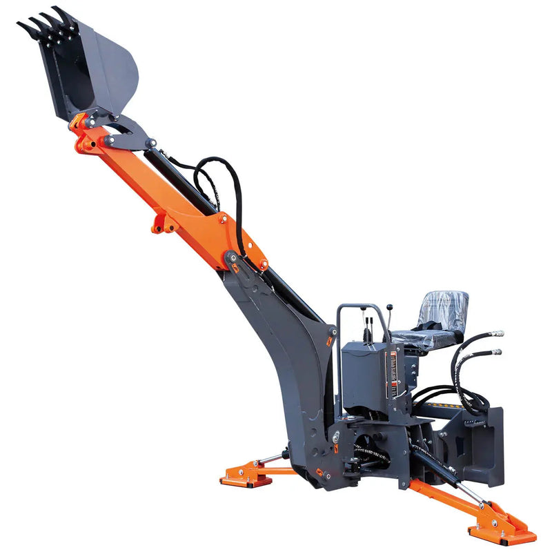 9-ft Skid Steer Swing Backhoe Attachment, 180° Boom Swing and Bucket Rotation, 15" Bucket, GMD-SBH60