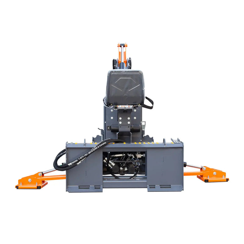 9-ft Skid Steer Swing Backhoe Attachment, 180° Boom Swing and Bucket Rotation, 15" Bucket, GMD-SBH60