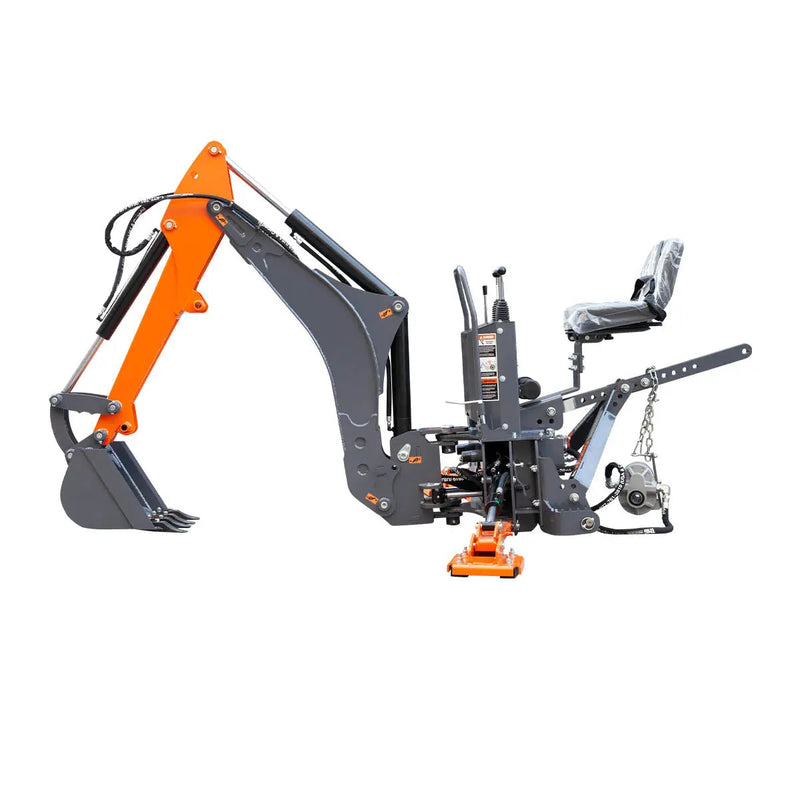 9-ft Tractor Swing Backhoe Attachment, Category 1 & 2, 180° Boom and Bucket Rotation, 15" Bucket Included, GMD-TBH90