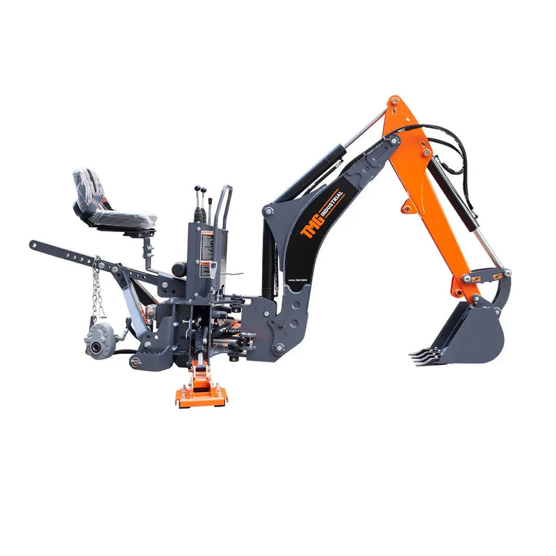 9-ft Tractor Swing Backhoe Attachment, Category 1 & 2, 180° Boom and Bucket Rotation, 15" Bucket Included, GMD-TBH90