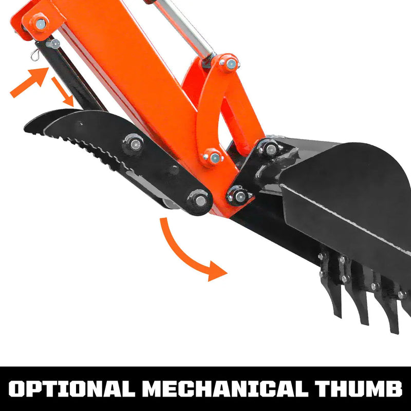 9-ft Tractor Swing Backhoe Attachment, Category 1 & 2, 180° Boom and Bucket Rotation, 15" Bucket Included, GMD-TBH90