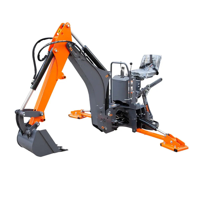 9-ft Tractor Swing Backhoe Attachment, Category 1 & 2, 180° Boom and Bucket Rotation, 15" Bucket Included, GMD-TBH90