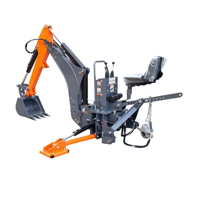 9-ft Tractor Swing Backhoe Attachment, Category 1 & 2, 180° Boom and Bucket Rotation, 15" Bucket Included, GMD-TBH90