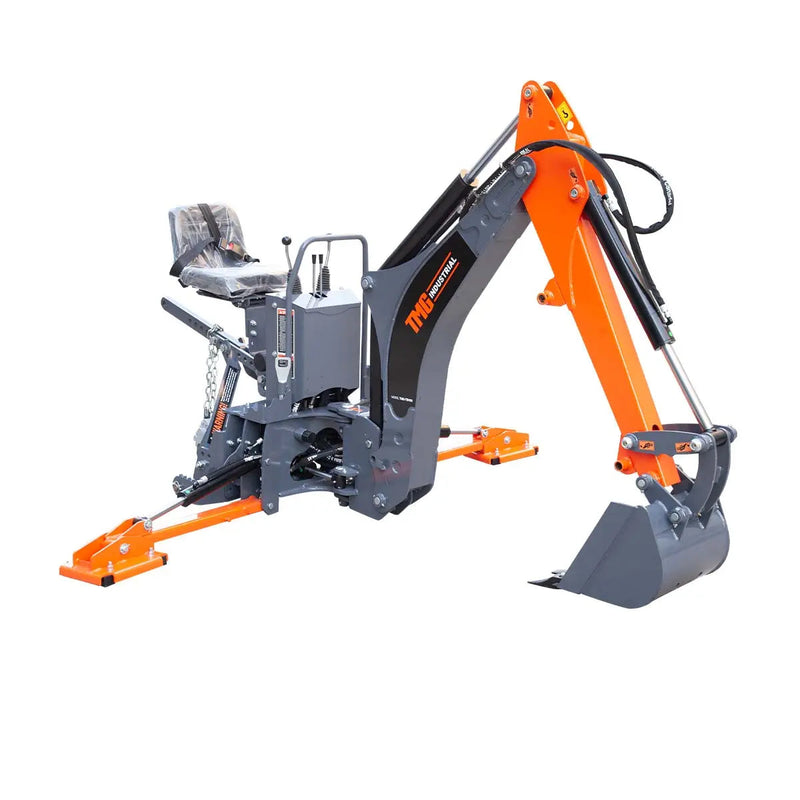 9-ft Tractor Swing Backhoe Attachment, Category 1 & 2, 180° Boom and Bucket Rotation, 15" Bucket Included, GMD-TBH90