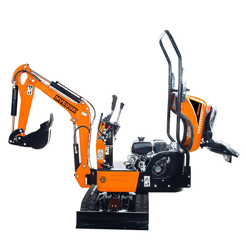 Compact Mini Excavator, 9.5 HP Kohler Engine, Eaton Hydraulic Motor, 360° Rotation, 11" Bucket GMD-MVE09K(Discontinued – No Longer Available)