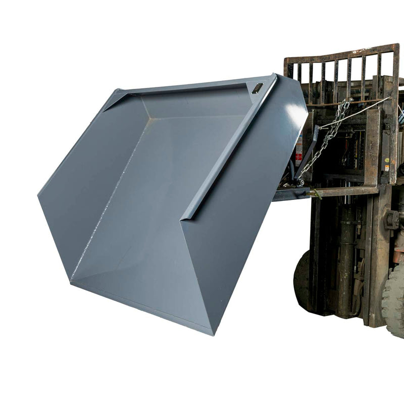 Forklift Snow Bucket, 64” x 55” Work Capacity, 90° Dump Angle, Beveled Edge Design, GMD-FSB64