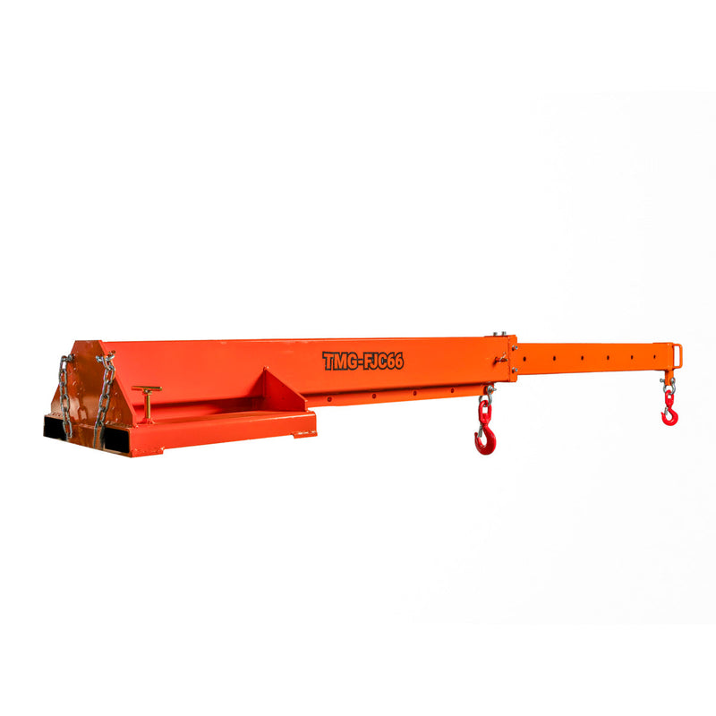 Forklift Telescoping Jib Crane, 6600 lb Capacity, Adjustable 30” - 138” Boom, Lock Pin Shaft, GMD-FJC66