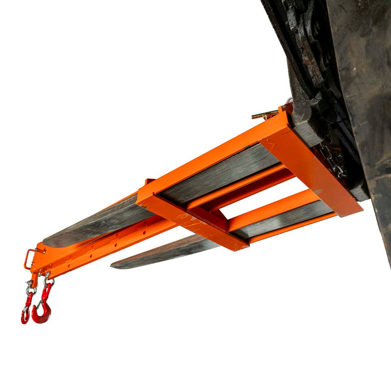 Forklift Telescoping Jib Crane, 6600 lb Capacity, Adjustable 30” - 138” Boom, Lock Pin Shaft, GMD-FJC66