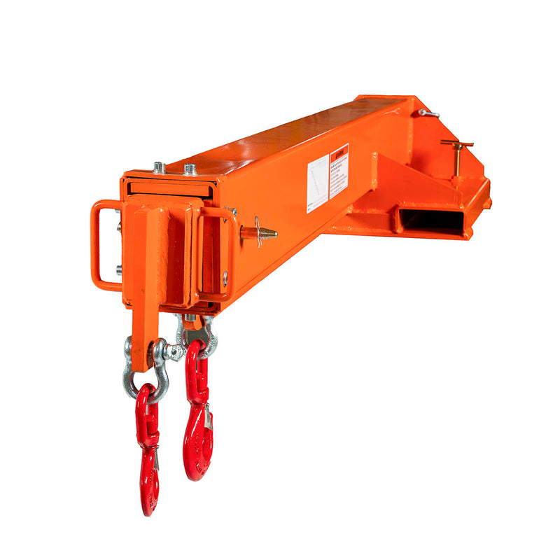 Forklift Telescoping Jib Crane, 6600 lb Capacity, Adjustable 30” - 138” Boom, Lock Pin Shaft, GMD-FJC66