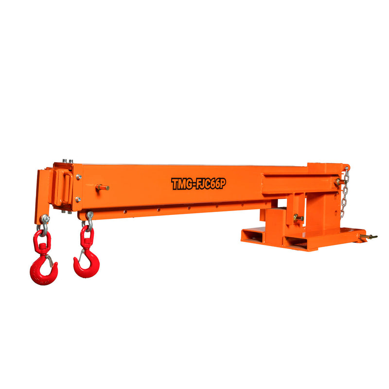 Forklift Telescoping Pivoting Jib Crane, 6600 lb Capacity, Adjustable Boom (30”-138”), Lock Pin Safety, GMD-FJC66P
