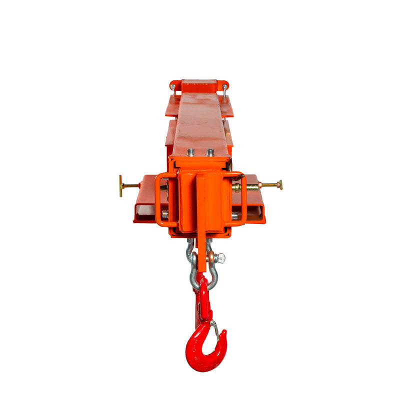 Forklift Telescoping Pivoting Jib Crane, 6600 lb Capacity, Adjustable Boom (30”-138”), Lock Pin Safety, GMD-FJC66P