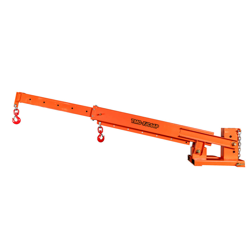 Forklift Telescoping Pivoting Jib Crane, 6600 lb Capacity, Adjustable Boom (30”-138”), Lock Pin Safety, GMD-FJC66P