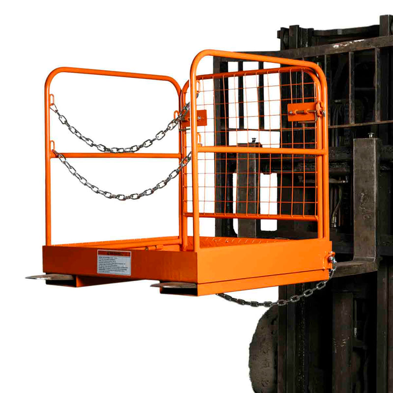 Forklift Work Platform 36"x36", 800 lb Capacity, Foldable Safety Cage with Hand Rails and Non-Slip Floor, GMD-FWP08
