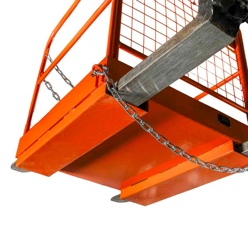Forklift Work Platform 36"x36", 800 lb Capacity, Foldable Safety Cage with Hand Rails and Non-Slip Floor, GMD-FWP08