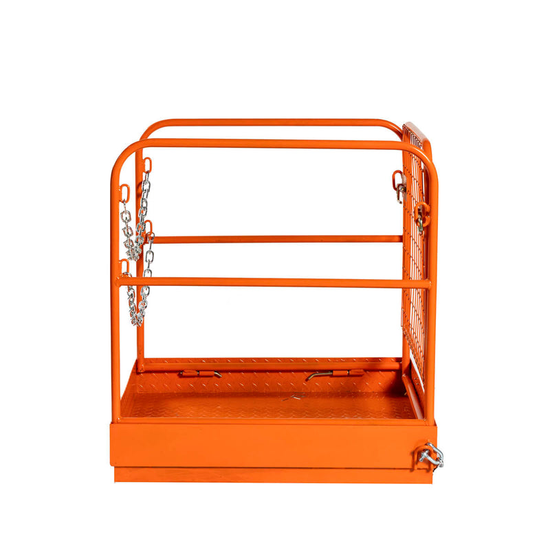 Forklift Work Platform 36"x36", 800 lb Capacity, Foldable Safety Cage with Hand Rails and Non-Slip Floor, GMD-FWP08