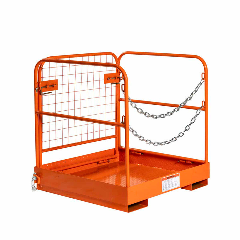 Forklift Work Platform 36"x36", 800 lb Capacity, Foldable Safety Cage with Hand Rails and Non-Slip Floor, GMD-FWP08