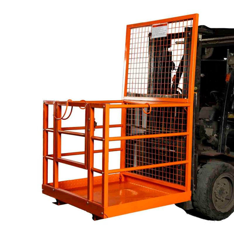Forklift Work Platform 45"x43", 880 lb Capacity, Heavy-Duty Safety Cage with Locking Mechanism, GMD-FWP08L