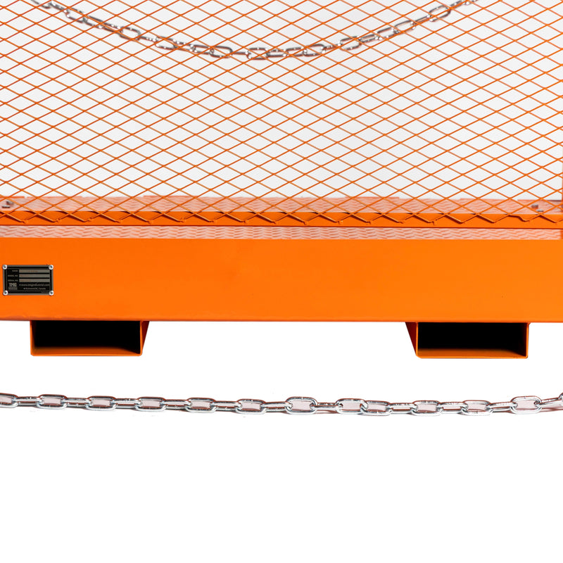 Forklift Work Platform 54”x54”, 3300 lb Capacity, Heavy-Duty Safety Cage with Access Ramp, GMD-FWP33