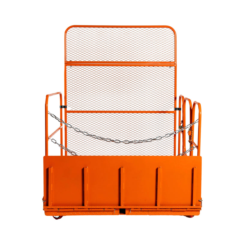 Forklift Work Platform 54”x54”, 3300 lb Capacity, Heavy-Duty Safety Cage with Access Ramp, GMD-FWP33