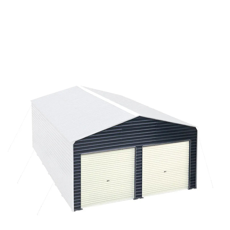 Metal Shed Carport Add-On Package Kit For GMD-MSC2020F And GMD-MSC2030F , Front Wall w/Roll Up Doors & Back Wall, GMD-MSC20-RD12