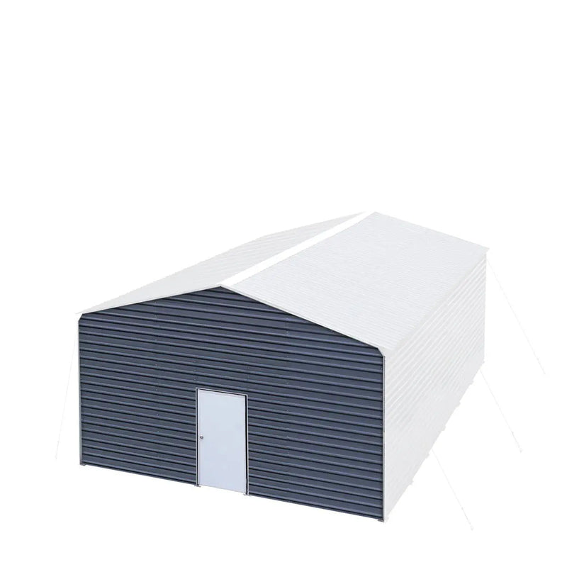 Metal Shed Carport Add-On Package Kit For GMD-MSC2020F And GMD-MSC2030F , Front Wall w/Roll Up Doors & Back Wall, GMD-MSC20-RD12