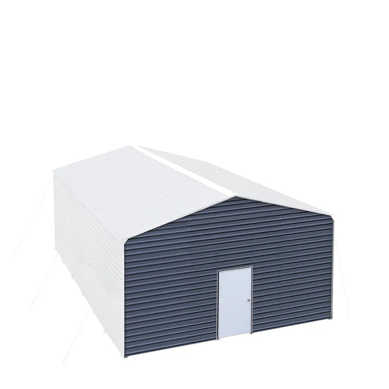 Metal Shed Carport Add-On Package Kit For GMD-MSC2020F And GMD-MSC2030F , Front Wall w/Roll Up Doors & Back Wall, GMD-MSC20-RD12