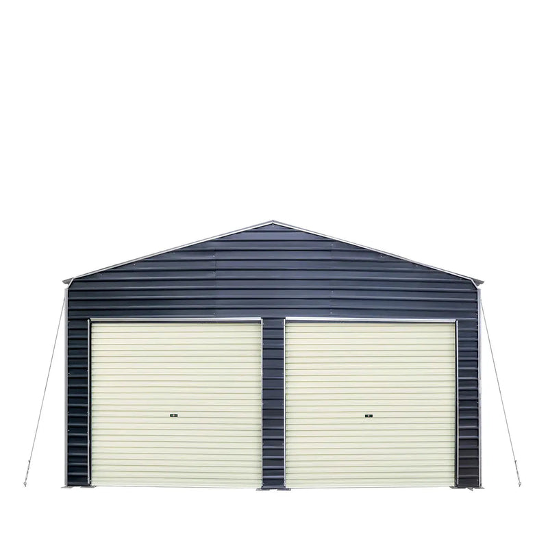 Metal Shed Carport Add-On Package Kit For GMD-MSC2020F And GMD-MSC2030F , Front Wall w/Roll Up Doors & Back Wall, GMD-MSC20-RD12