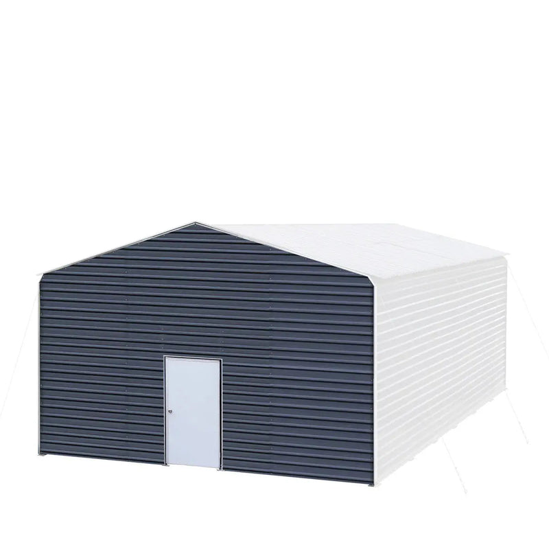 Metal Shed Carport Add-On Package Kit For GMD-MSC2020F And GMD-MSC2030F , Front Wall w/Roll Up Doors & Back Wall, GMD-MSC20-RD12