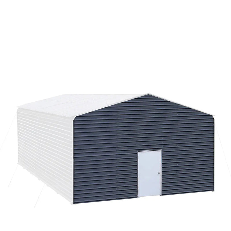 Metal Shed Carport Add-On Package Kit For GMD-MSC2020F And GMD-MSC2030F , Front Wall w/Roll Up Doors & Back Wall, GMD-MSC20-RD12