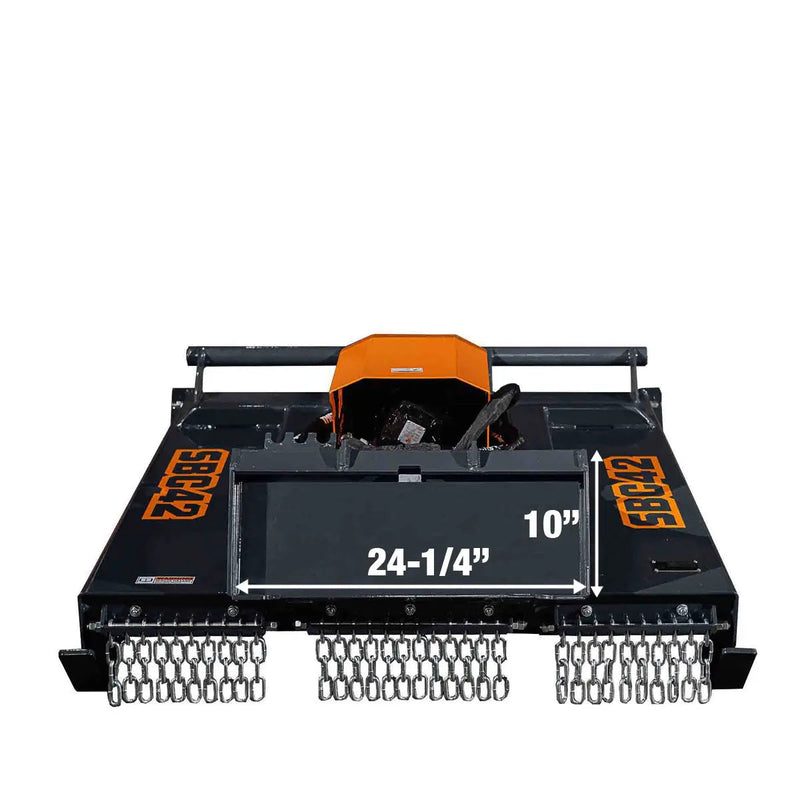 Mini Skid Steer Rotary Brush Cutter, 42" Cut Width, 2-½" Capacity, Hydraulic Motor, Toro Style Mount Plate,GMD-SBC42
