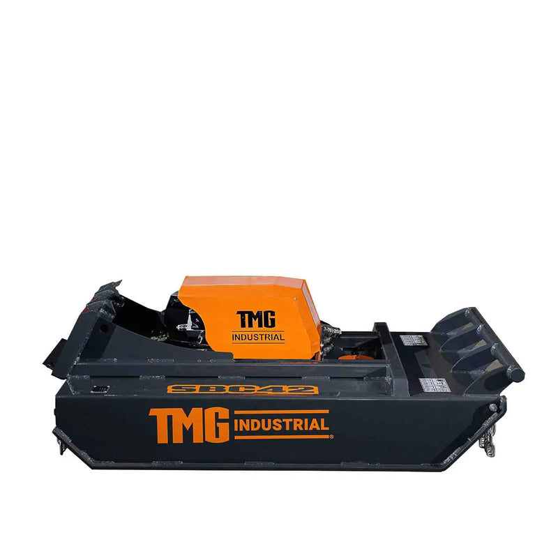 Mini Skid Steer Rotary Brush Cutter, 42" Cut Width, 2-½" Capacity, Hydraulic Motor, Toro Style Mount Plate,GMD-SBC42