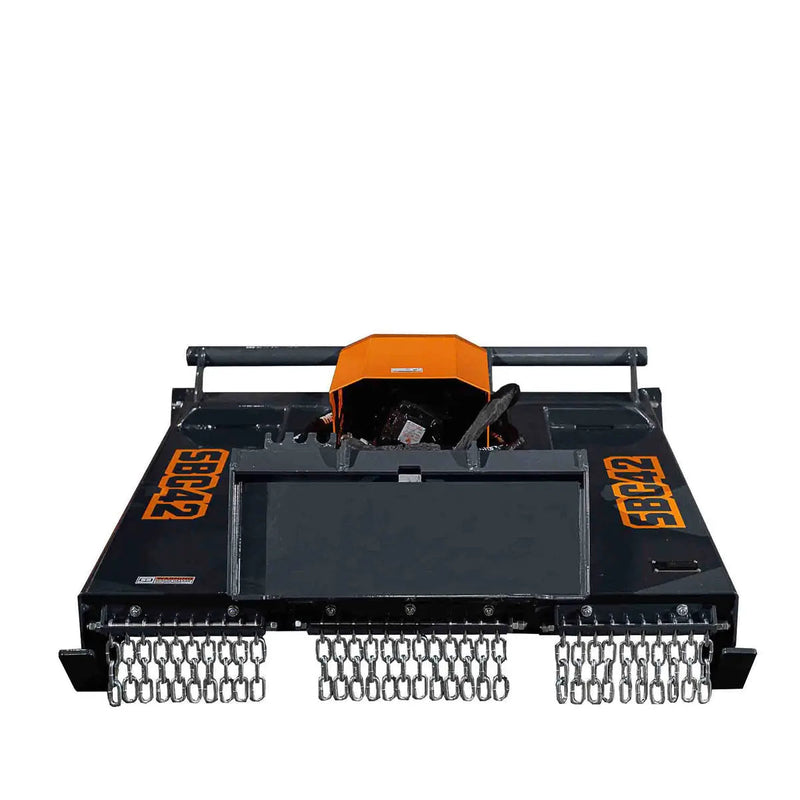 Mini Skid Steer Rotary Brush Cutter, 42" Cut Width, 2-½" Capacity, Hydraulic Motor, Toro Style Mount Plate,GMD-SBC42