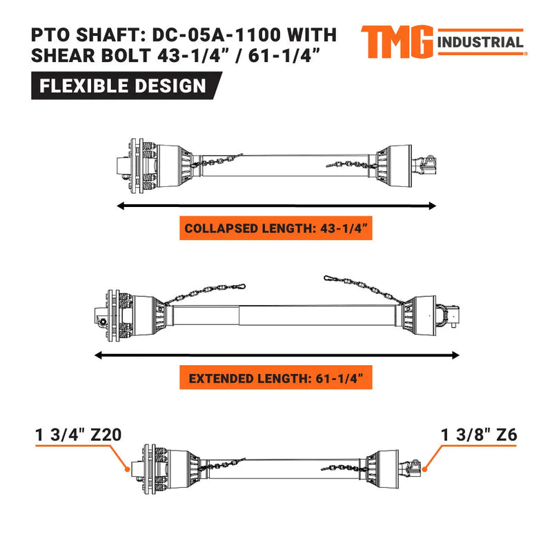 Pro Series 58" Rotary Cutter, 3-Point Hitch, 25-90 HP Tractors, 540 RPM, Slip Clutch PTO Shaft Included, GMD-TRC65
