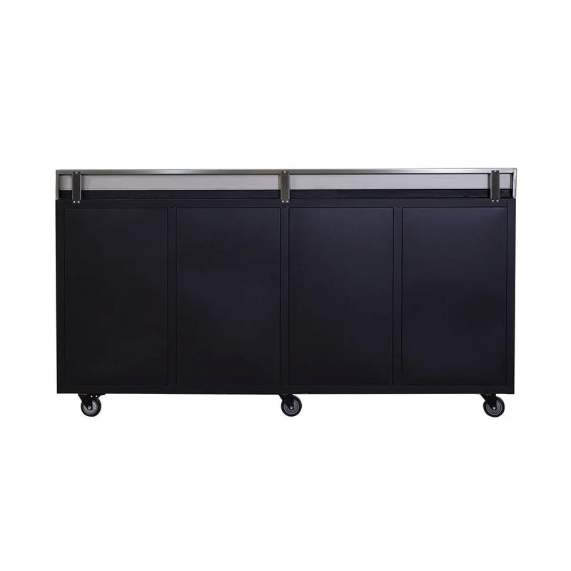 Pro Series 7-Ft 12-Drawer Workbench with Stainless Steel Top, Ball Bearing Double Slides & Casters, GMD-WB712