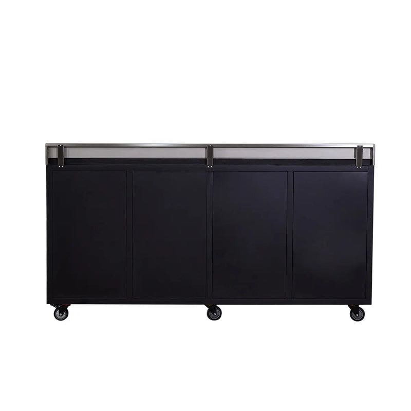 Pro Series 7-Ft 17-Drawer Workbench with Stainless Steel Top, Ball Bearing Double Slides & Casters, GMD-WB717