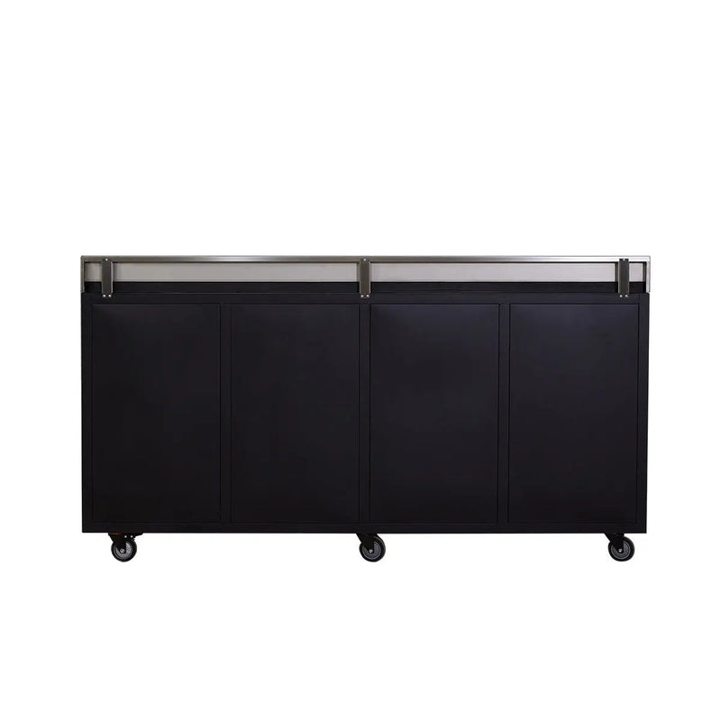 Pro Series 7-Ft 24-Drawer Workbench with Stainless Steel Top, Ball Bearing Double Slides & Casters, GMD-WB724