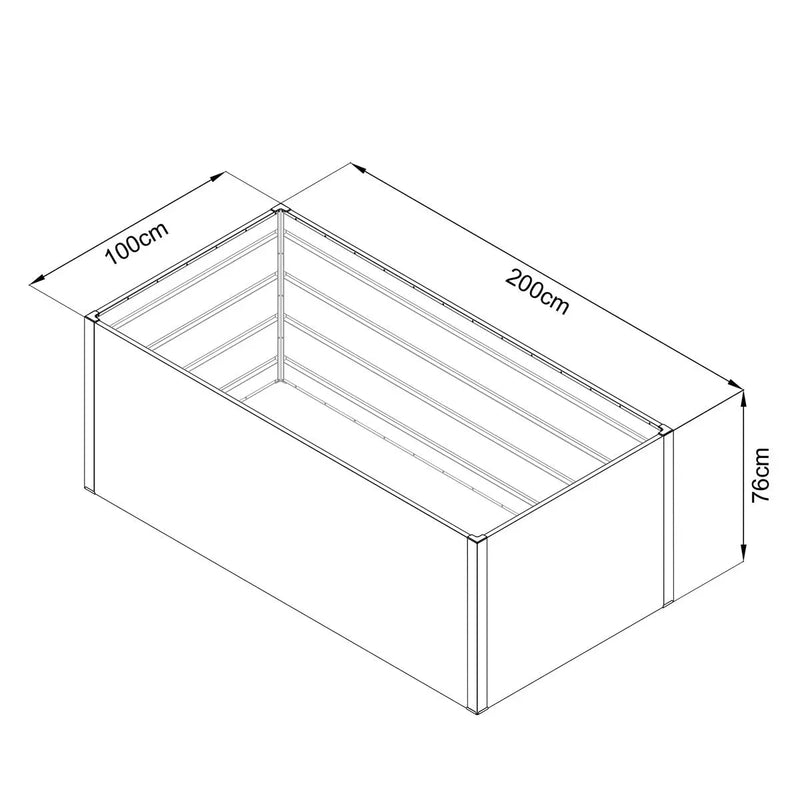 Rectangular Metal Raised Garden Bed, 79" Bed Planting, Garden Planter, Galvanized & Powder Coated, GMD-MGB79